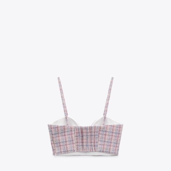 NWT Zara Checkered Crop Top, Size S - Picture 9 of 12